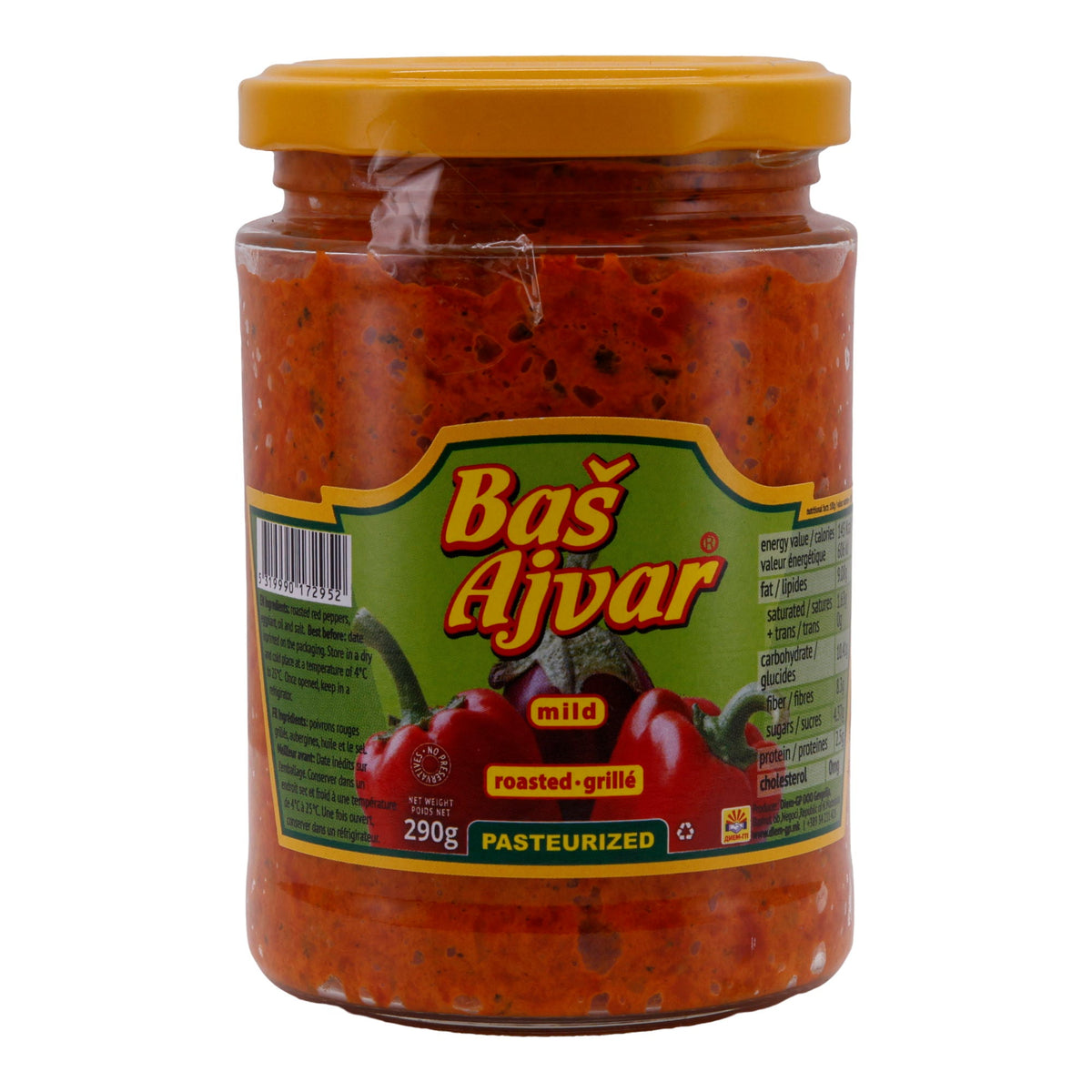 Ajvar Baš | Mild | Paprikapaste mit gegrillten Paprika, traditionell und vielseitig | 290 g