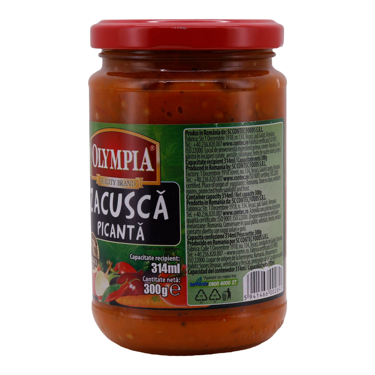 Zacuscă Picantă Olympia | Würzige Gemüsezubereitung | Aus Rumänien | 300 g OLYMPIA