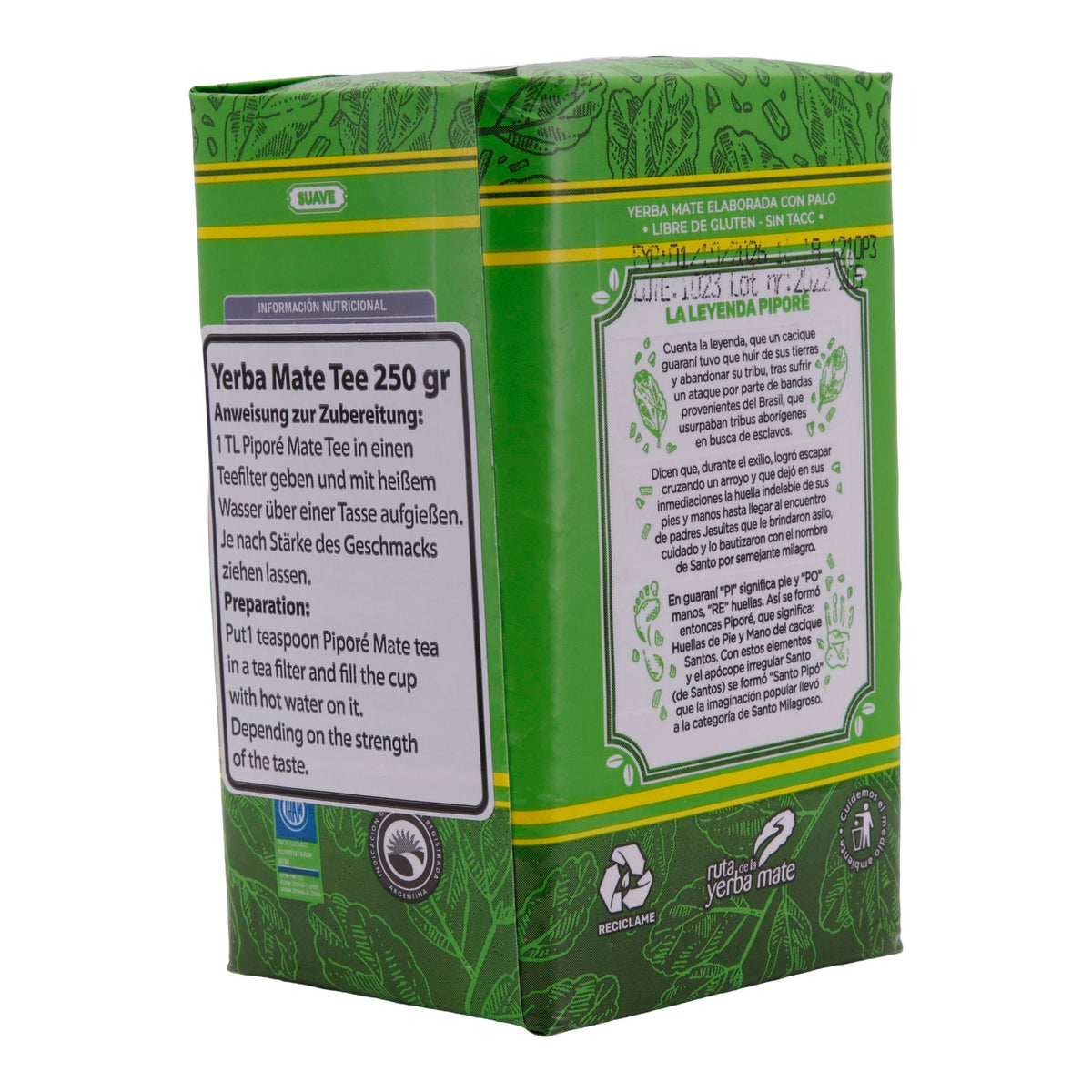Tee Piporé | Yerba Mate Suave | Milde Yerba Mate für sanften Genuss | 250 g PIPORE