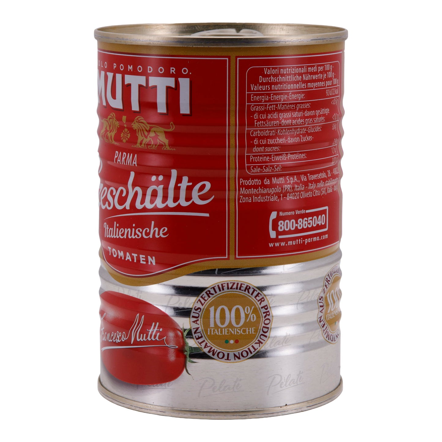 Geschilde tomaten Mutti | Zonrijp | Authentieke smaak uit Italië | 400 g