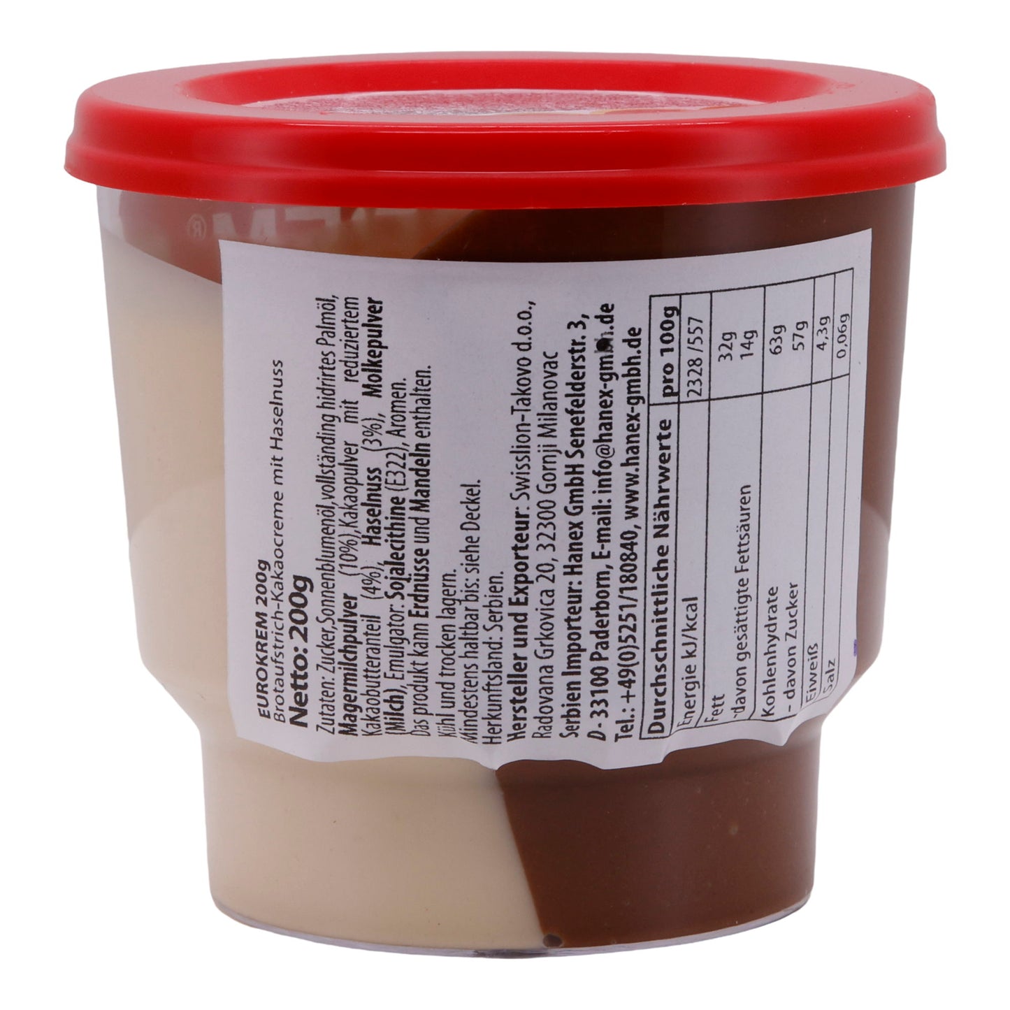 Haselnusscreme Eurocrem | Zweifarbig | Haselnuss- & Kakaocreme, vielseitig | 200 g