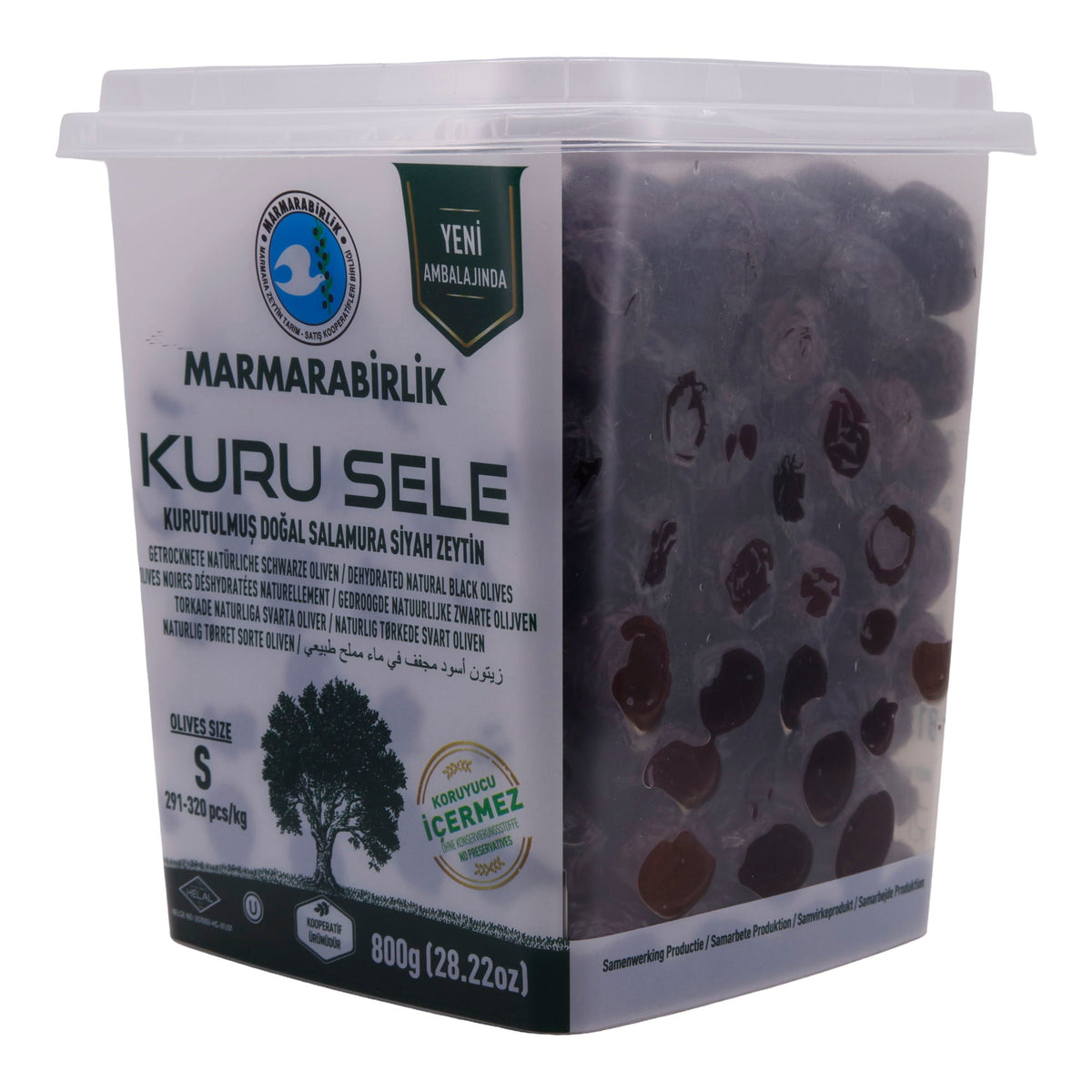 Schwarze Oliven Marmarabirlik | Kuru Sele S | Traditionell getrocknet | 800 g MARMARABIRLIK