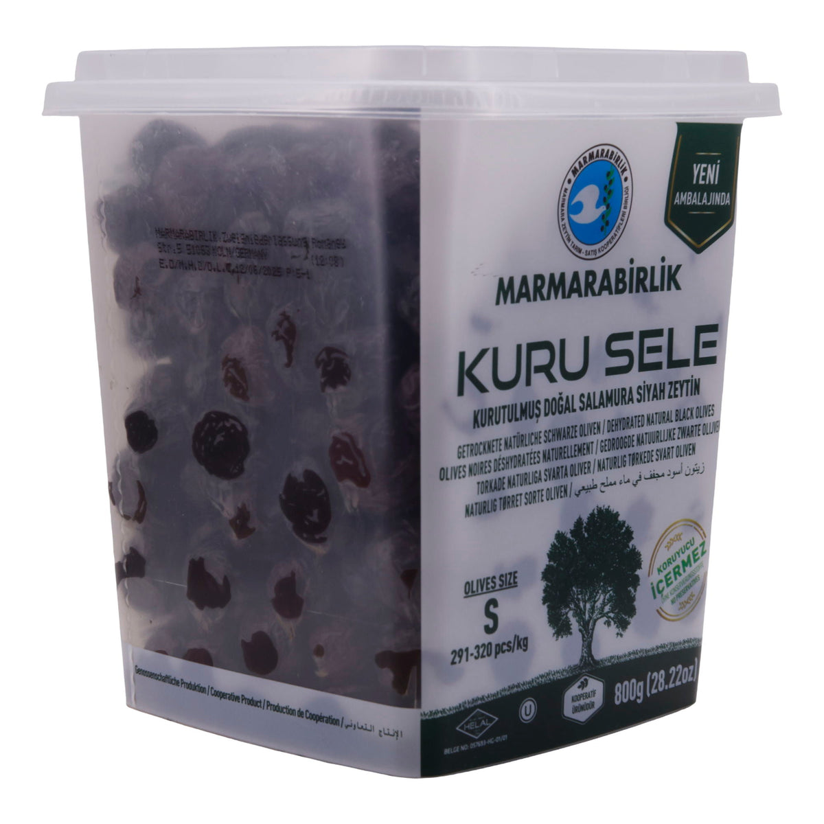 Schwarze Oliven Marmarabirlik | Kuru Sele S | Traditionell getrocknet | 800 g MARMARABIRLIK