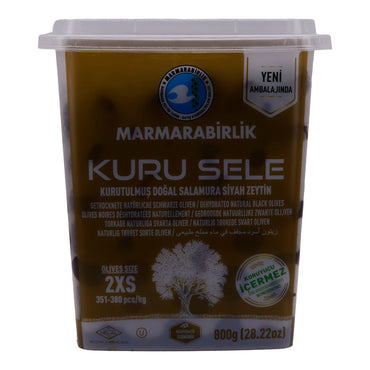Olijven Marmarabirlik | Kuru Sele 2XS | Traditioneel gedroogde zwarte olijven | 800 g