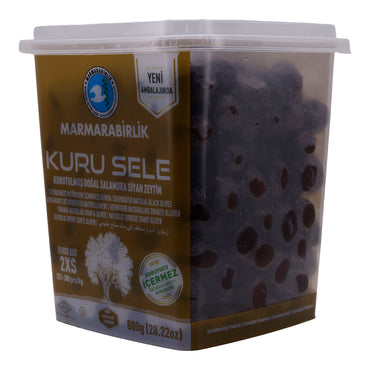 Olijven Marmarabirlik | Kuru Sele 2XS | Traditioneel gedroogde zwarte olijven | 800 g