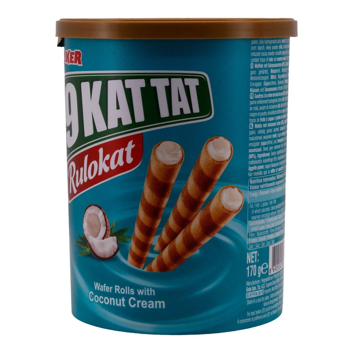 Waffelröllchen Ülker | Rulokat mit Kokoscreme | Knusprig, exotische Füllung | 170 g UELKER