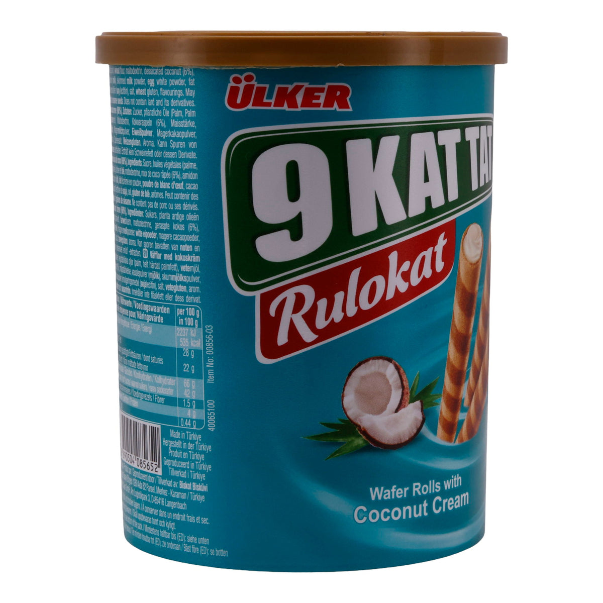 Waffelröllchen Ülker | Rulokat mit Kokoscreme | Knusprig, exotische Füllung | 170 g UELKER