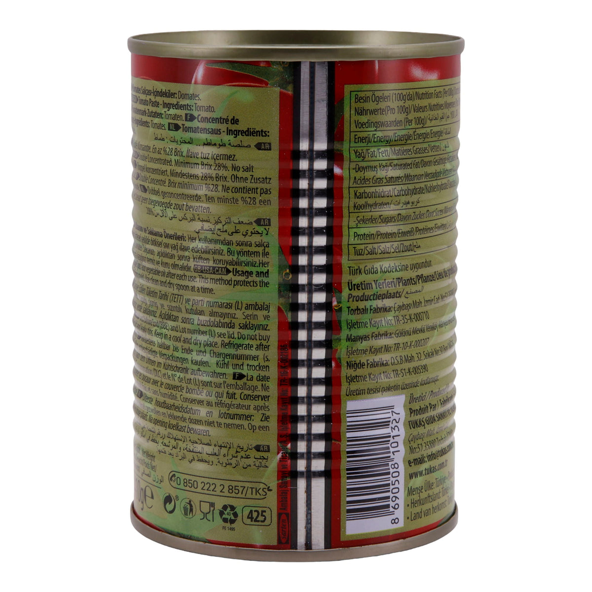 Tomatenmark Tukas | Doppelt konzentriert | 28 % Brix, intensiver Geschmack | 410 g Dose TUKAS