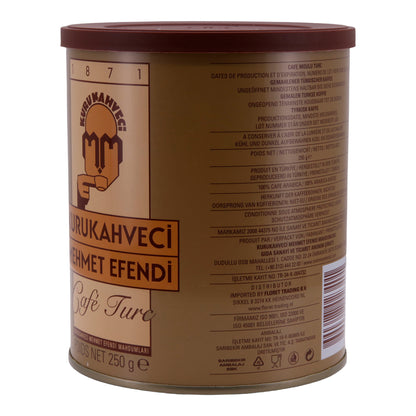 Türkischer Kaffee Kurukahveci Mehmet Efendi | Mokka | Traditionelle Qualität & intensives Aroma | 250 g Packung