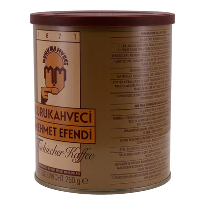 Türkischer Kaffee Kurukahveci Mehmet Efendi | Mokka | Traditionelle Qualität & intensives Aroma | 250 g Packung