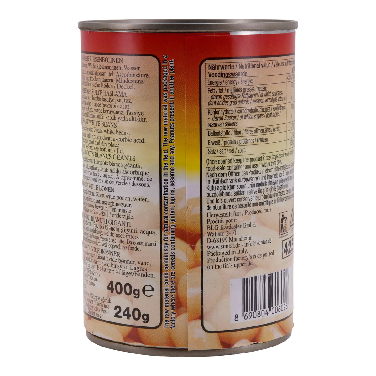 Weiße Bohnen Suntat | Riesenbohnen | Vielseitige Hülsenfrüchte | 400 g