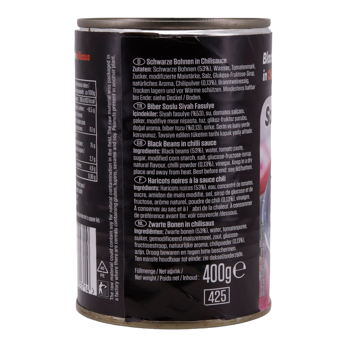Schwarze Bohnen in Chilisauce SUNTAT | Bohnen | Pikantes Geschmackserlebnis aus der Türkei | 400 g