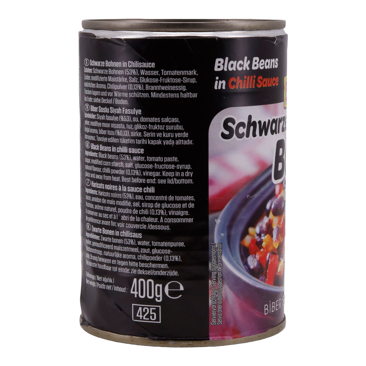Schwarze Bohnen in Chilisauce SUNTAT | Bohnen | Pikantes Geschmackserlebnis aus der Türkei | 400 g