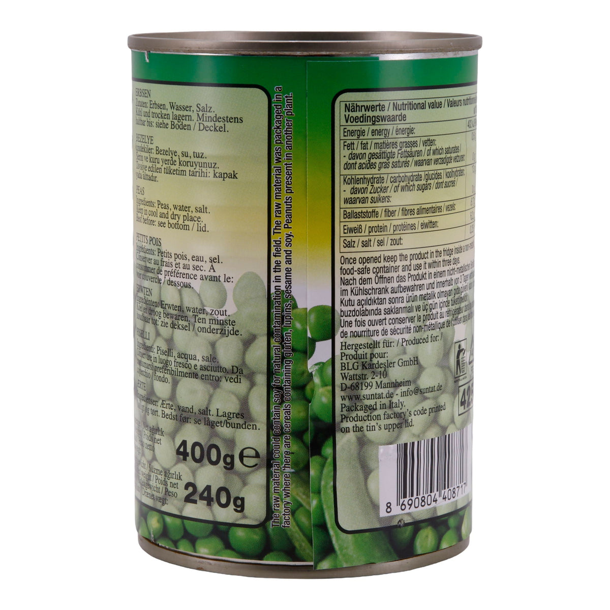 Grüne Erbsen Suntat | Hülsenfrüchte | Vielseitig verwendbar | 400 g SUNTAT
