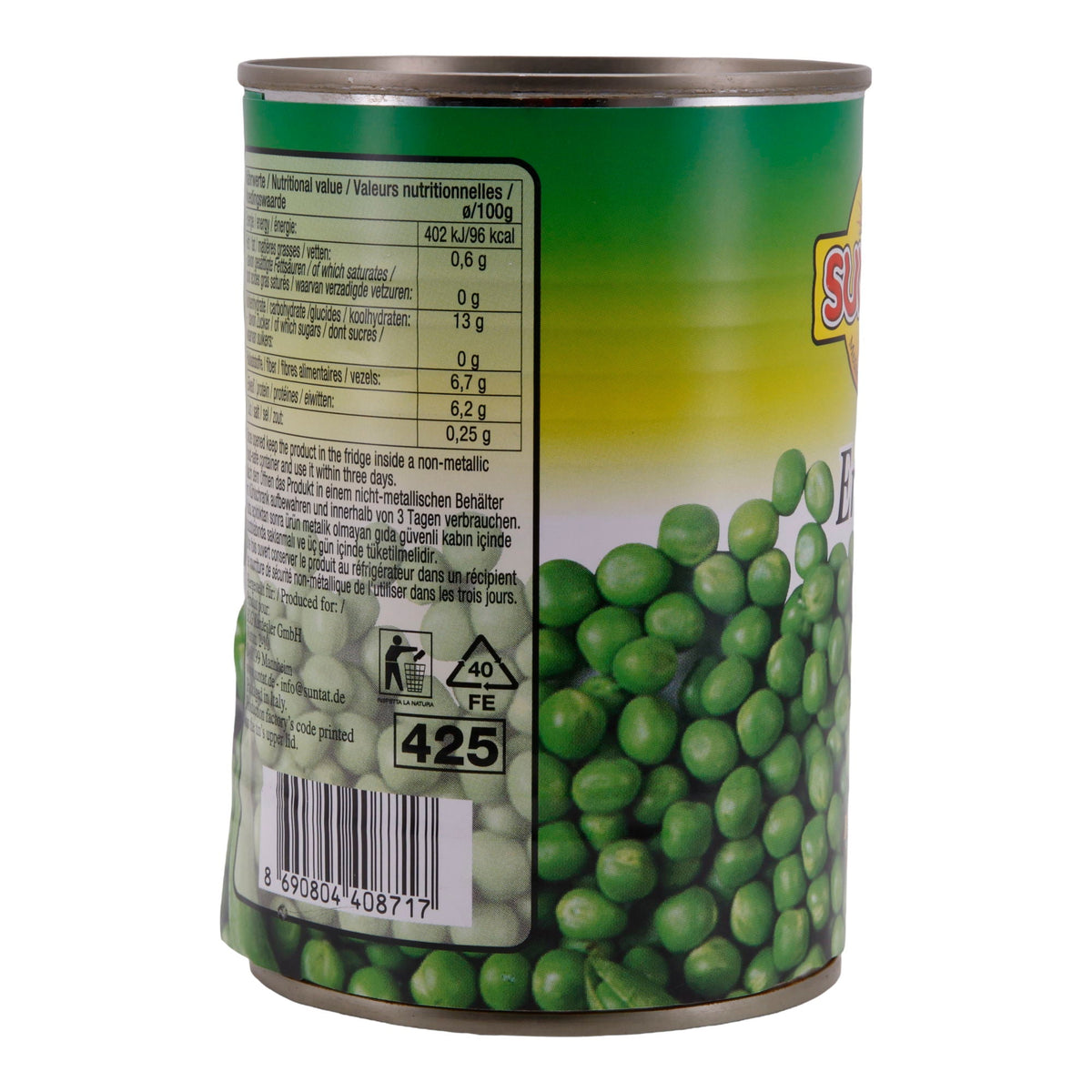 Grüne Erbsen Suntat | Hülsenfrüchte | Vielseitig verwendbar | 400 g SUNTAT