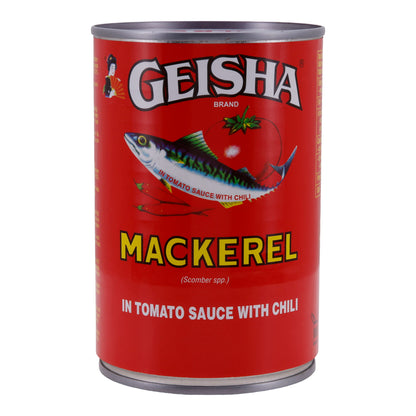 Fisch Geisha | Makrele in Tomatensauce mit Chili | Würzige Delikatesse für Liebhaber scharfer Meeresfrüchte | 425 g