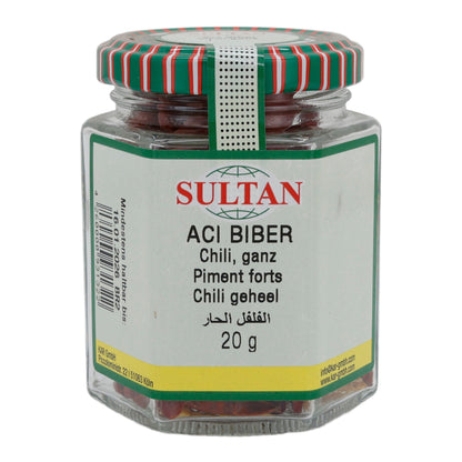 Aci Biber Sultan | Peperoncini interi | Di alta qualità | 20 g