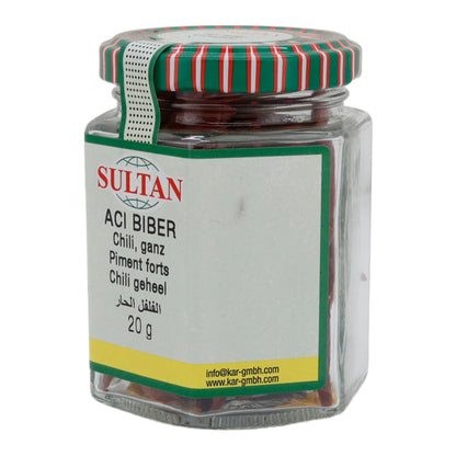Aci Biber Sultan | Peperoncini interi | Di alta qualità | 20 g