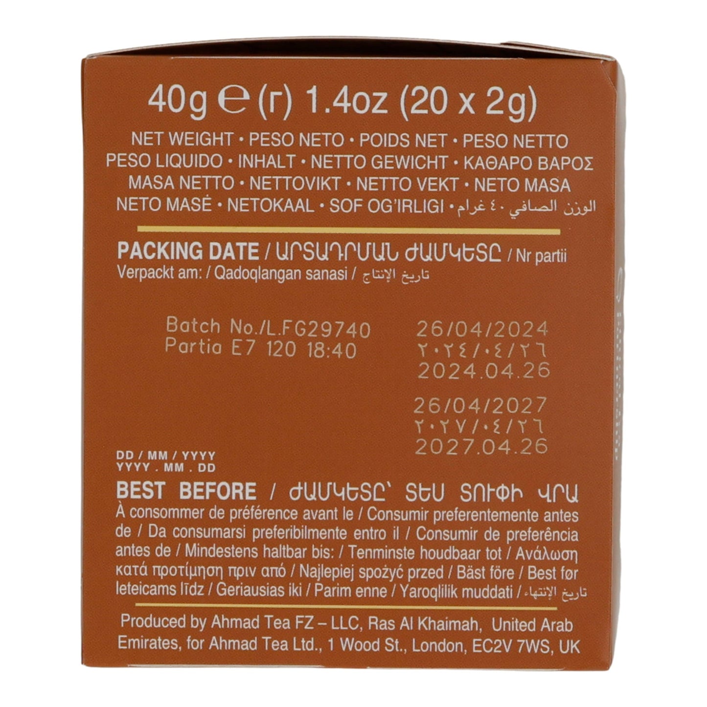 6x20er Alu t/b Cinnamon Haze, Ahmad Tea