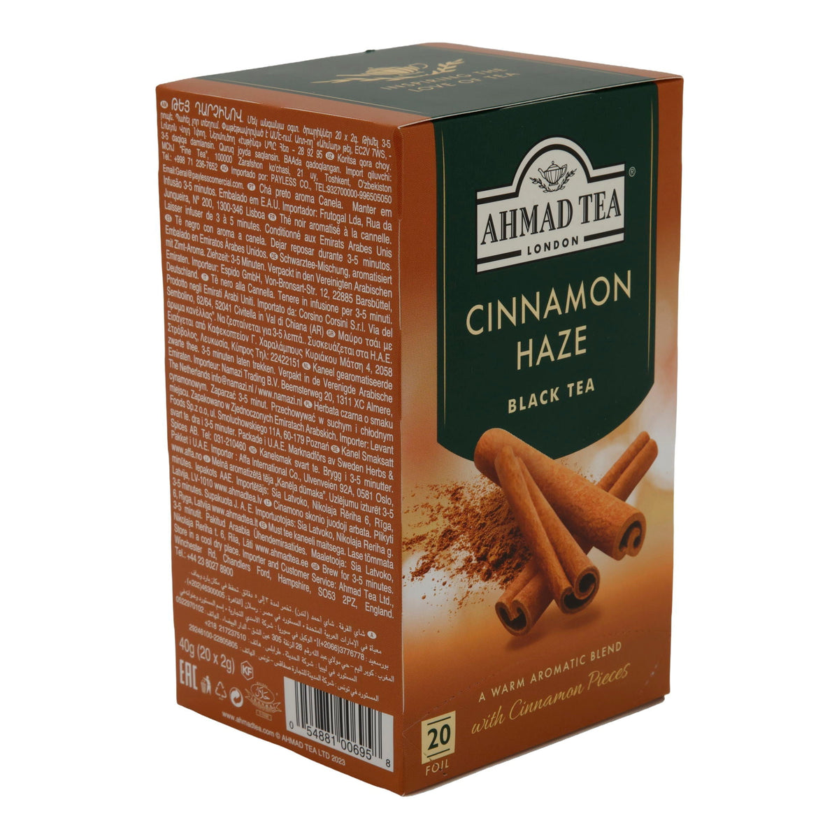 Ahmad Tea Cinnamon Haze | Schwarzer Tee mit Zimt | 20 Teebeutel | Würzig & Aromatisch AHMAD TEA