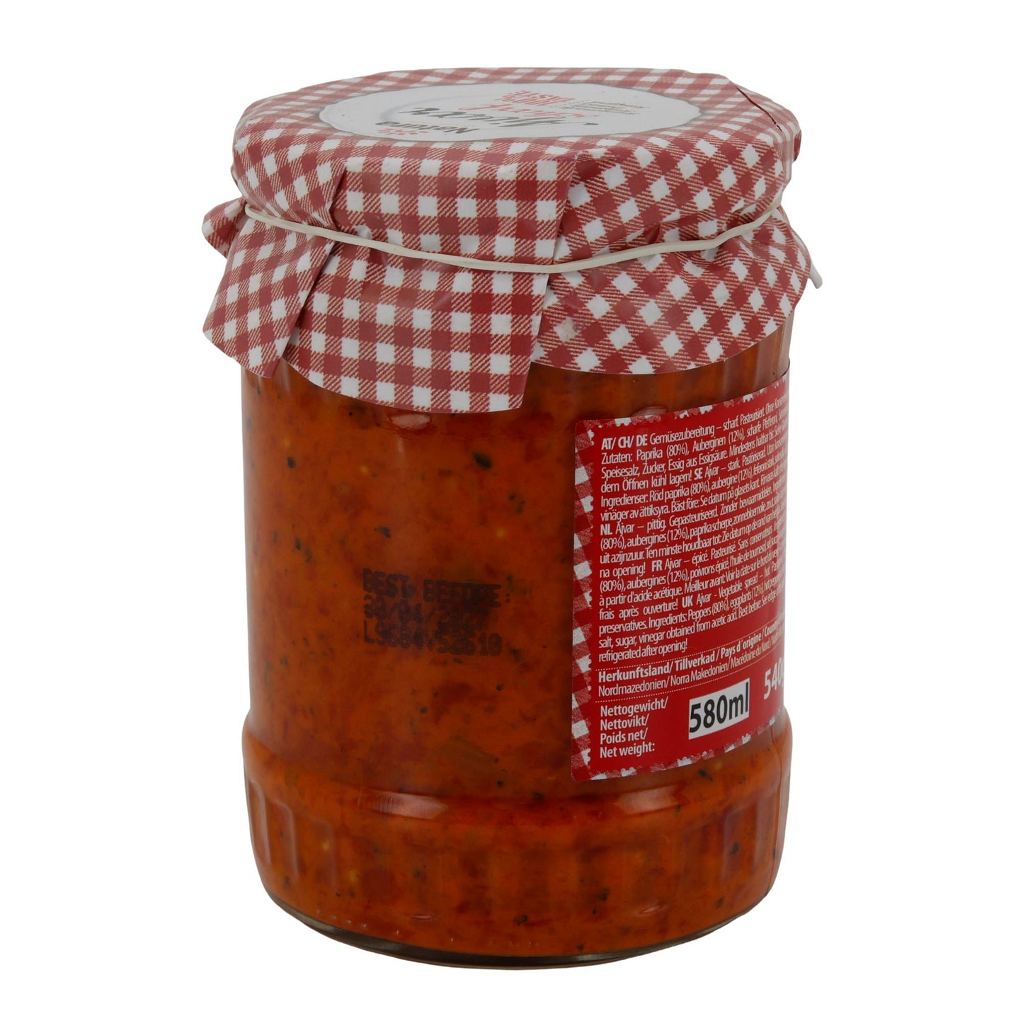 Ajvar Natura | Piccante | Fatto in casa dalla Macedonia del Nord | 540 g