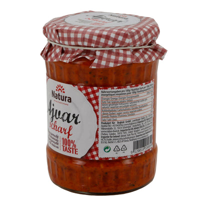 Ajvar Natura | Piccante | Fatto in casa dalla Macedonia del Nord | 540 g
