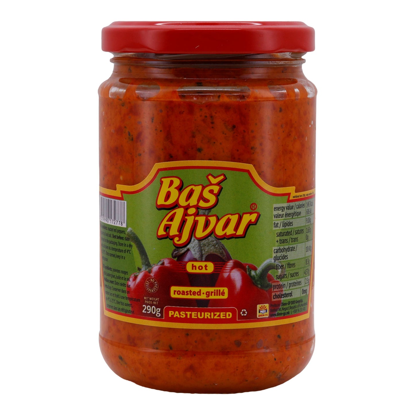 Ajvar scharf Baš | Paprikapaste mit gegrillten Paprika | aromatisch und würzig | 290 g