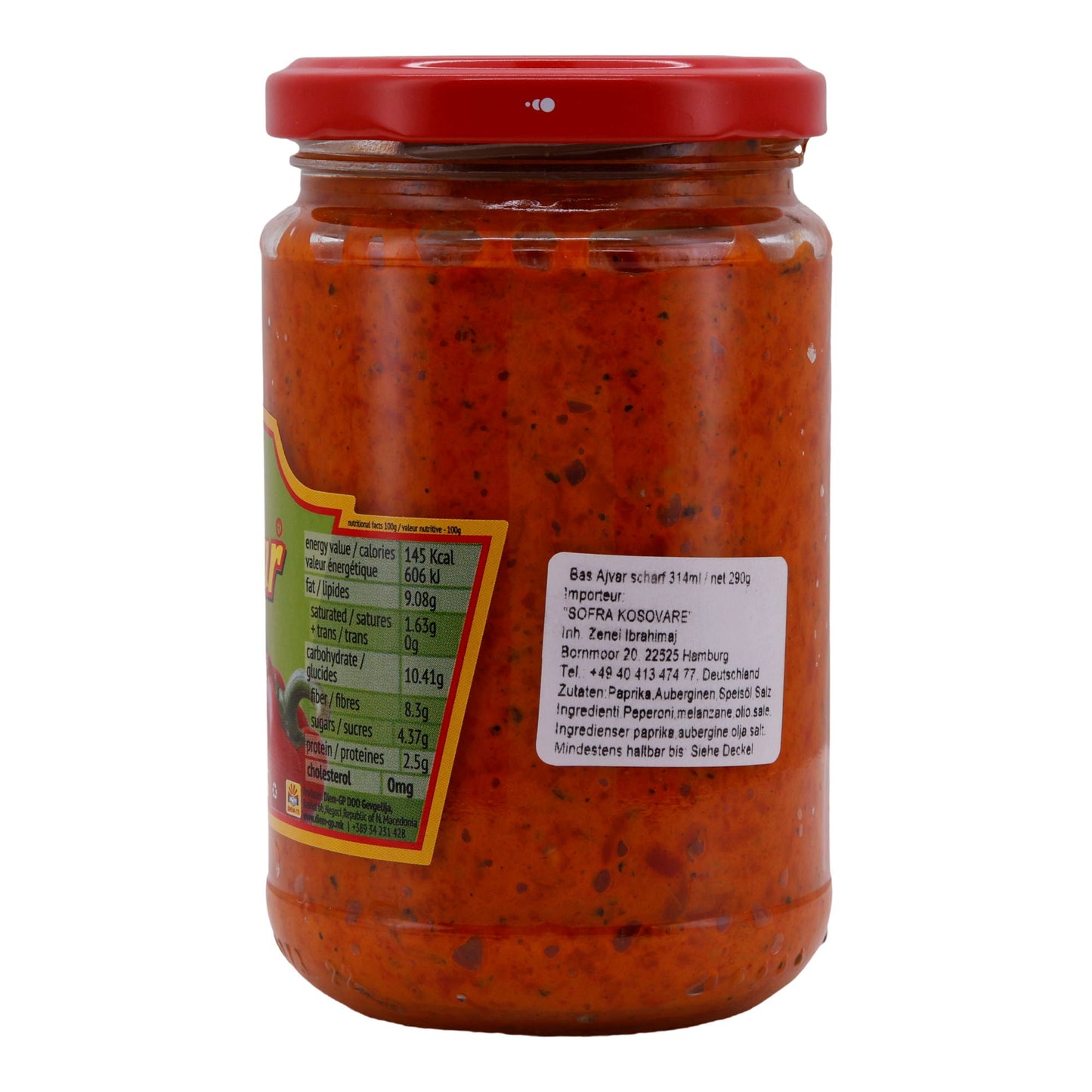 Ajvar scharf Baš | Paprikapaste mit gegrillten Paprika | aromatisch und würzig | 290 g