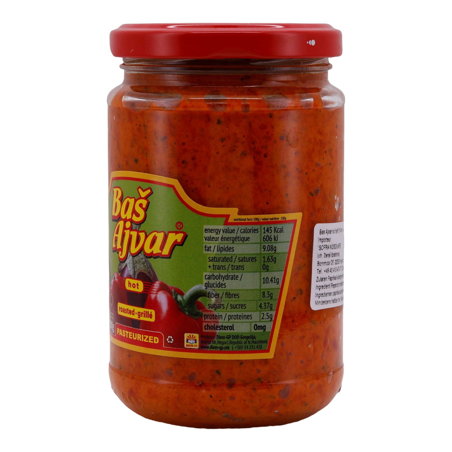 Ajvar scharf Baš | Paprikapaste mit gegrillten Paprika | aromatisch und würzig | 290 g