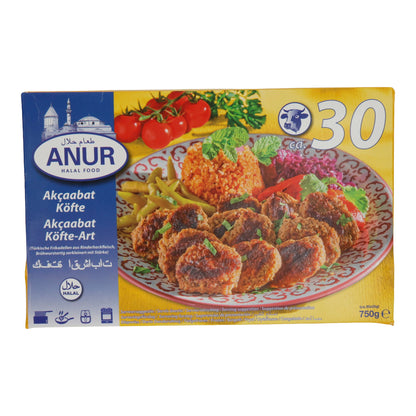 Akçaabat Köfte ANUR | Halal Rindfleisch-Frikadellen | Türkische Art, tiefgefroren | 750 g (ca. 30 Stück)