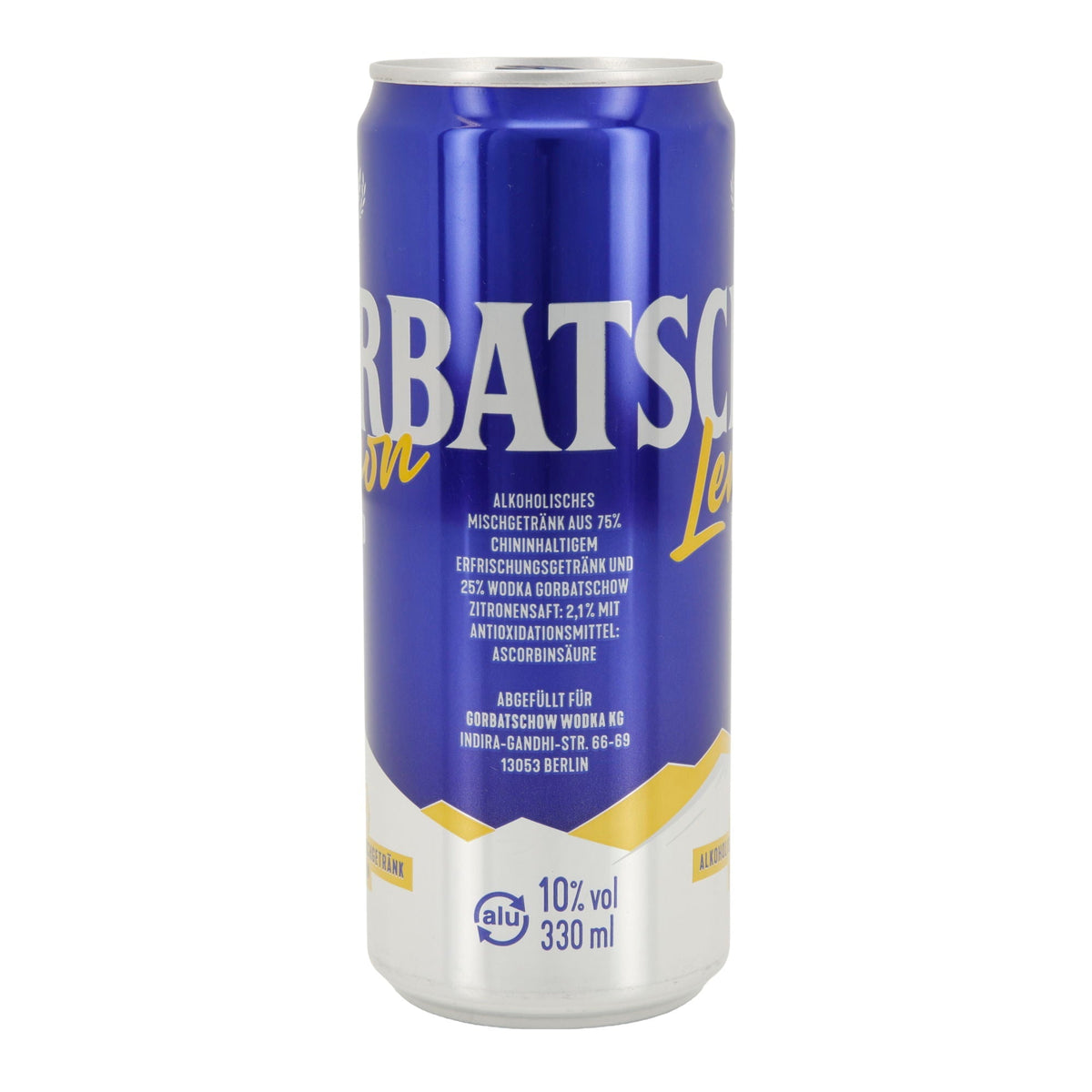 Alkoholisches Mischgetränk Gorbatschow Lemon | Wodka-Mix mit Chinin | 10 % vol | 0,33 l Dose Wodka Gorbatschow