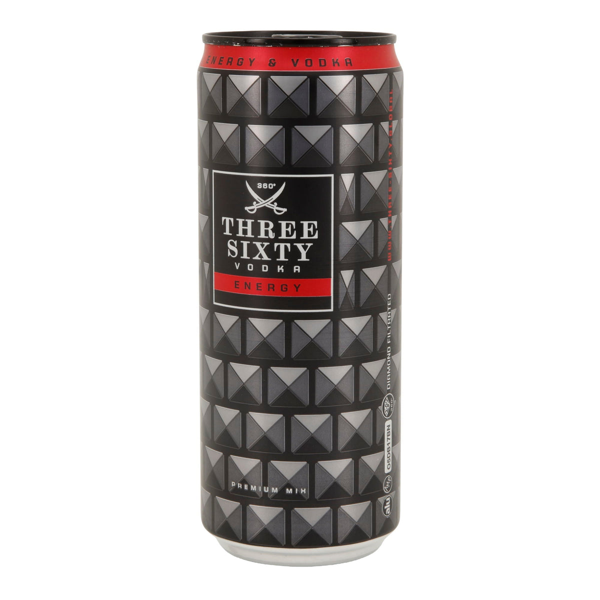 Alkoholisches Mischgetränk Three Sixty Vodka | Energy | 10 % vol | 0,33 l Dose Three Sixty