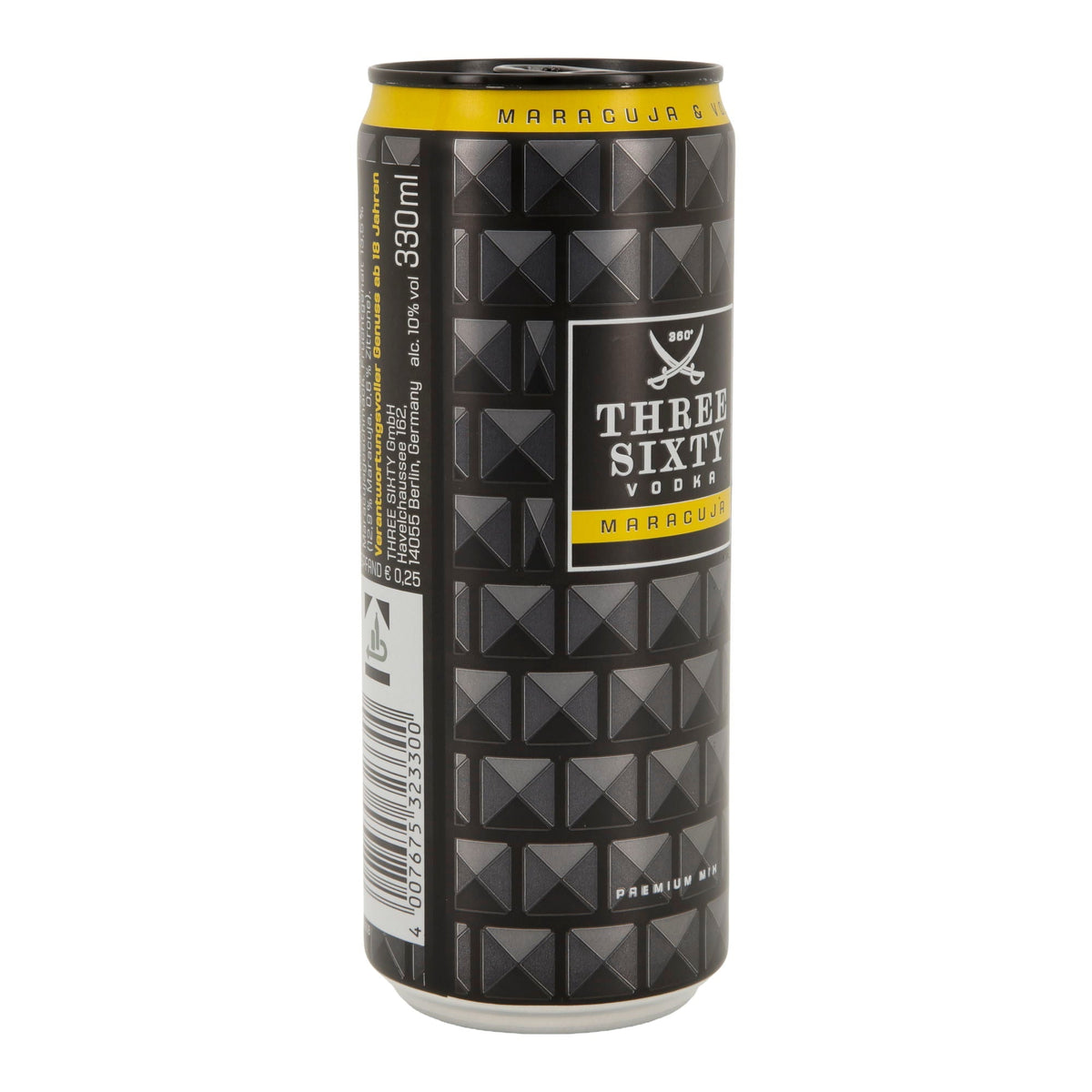 Alkoholisches Mischgetränk Three Sixty Vodka | Maracuja | 10 % vol | 0,33 l Dose Three Sixty