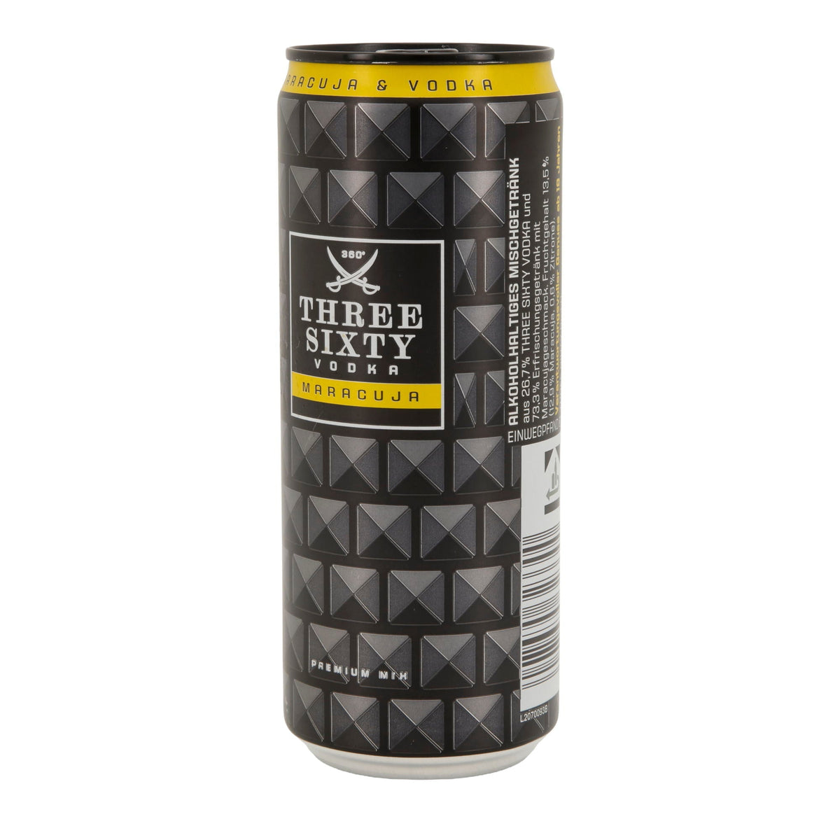 Alkoholisches Mischgetränk Three Sixty Vodka | Maracuja | 10 % vol | 0,33 l Dose Three Sixty