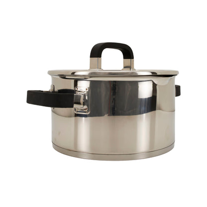 Almina Edelstahl Kochtopf – 22 cm, 4,5 Liter – Induktionsgeeignet mit Glasdeckel