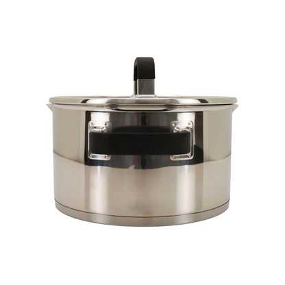 Almina Edelstahl Kochtopf – 22 cm, 4,5 Liter – Induktionsgeeignet mit Glasdeckel