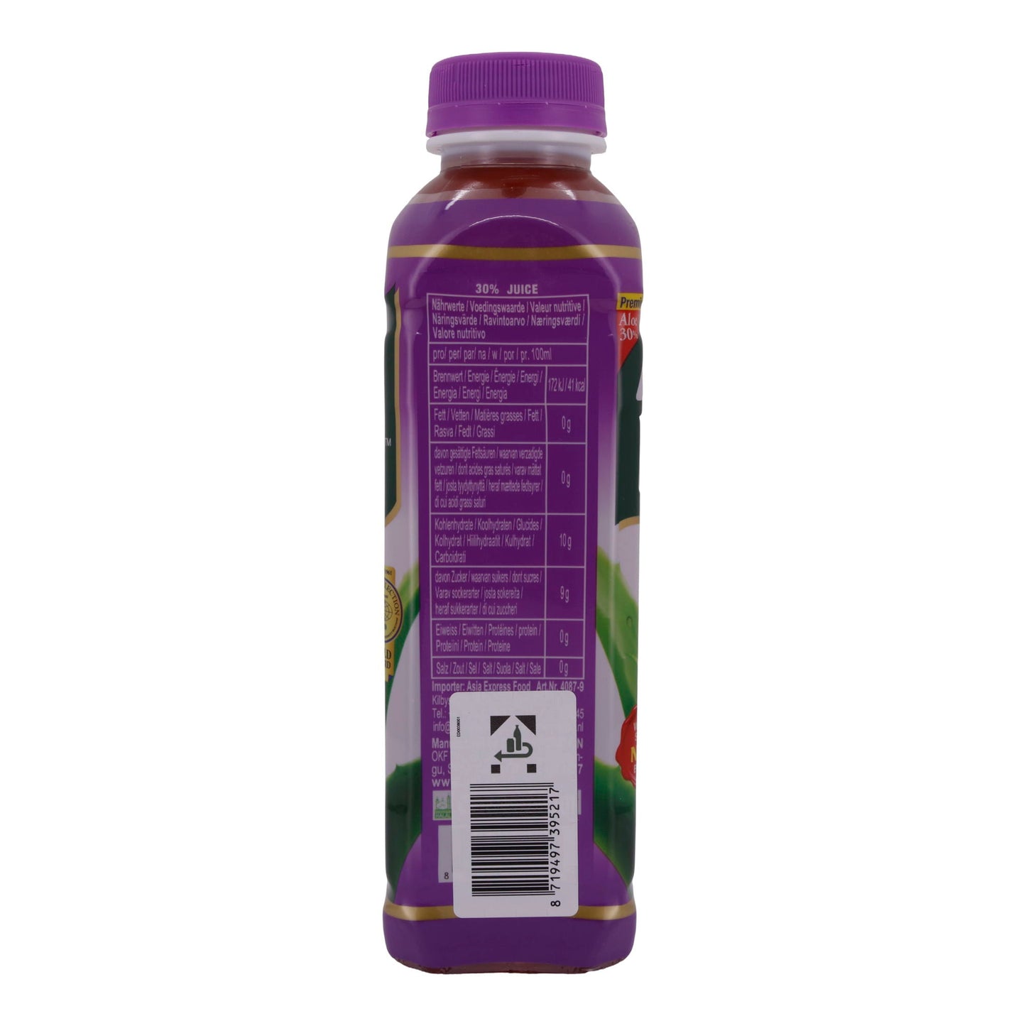 Aloe Vera Drink OKF | Aloe Vera King Grape | Erfrischend, Traubengeschmack, 30% Aloe Vera | 500 ml