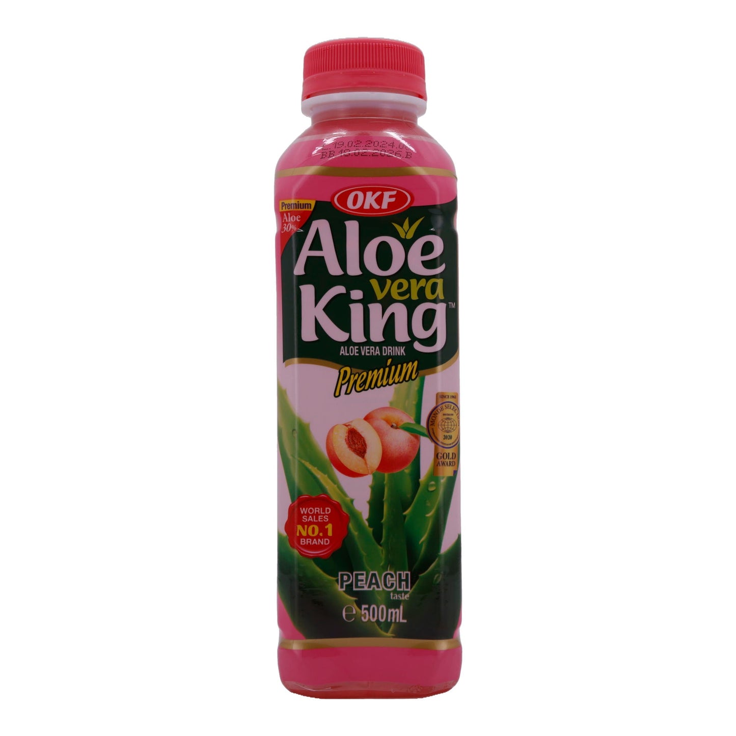Aloe Vera Drink OKF | Aloe Vera King Premium Peach | Refreshing, with Peach Flavor | 500 ml