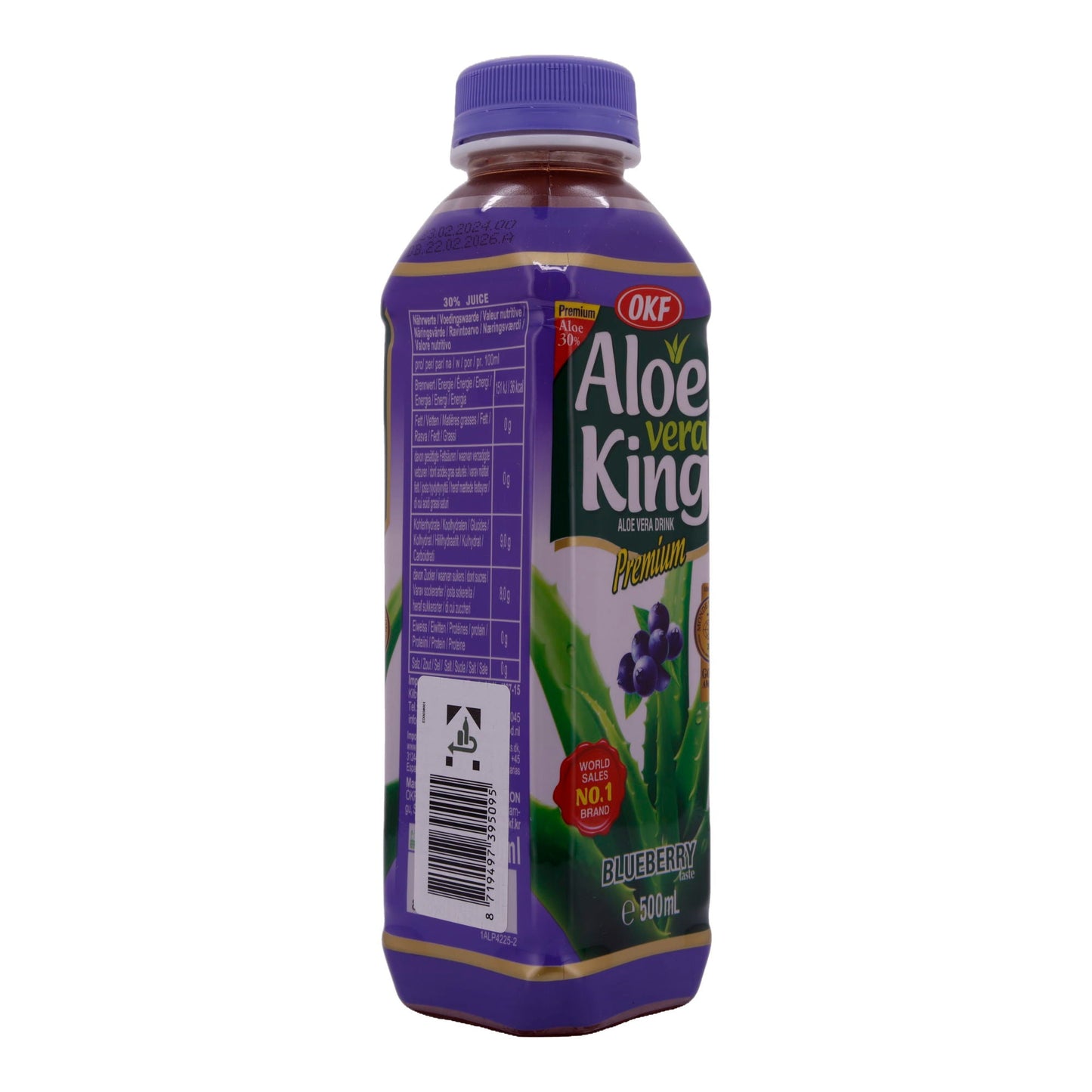 Aloe Vera King Drink OKF | Bevanda rinfrescante | Al gusto di mirtillo | 500ml