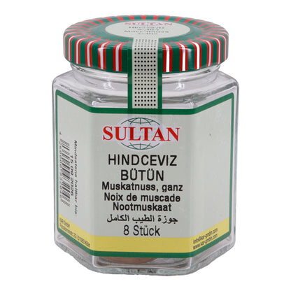 Muskaatnoot Sultan | Hele Muskaatnoot | 8 Stuks in Glas