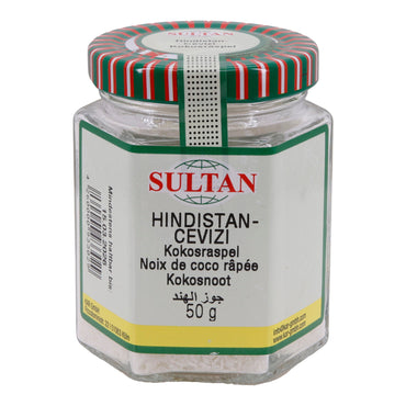 Kokosraspeln Sultan | Kokosraspeln | Fein, getrocknet, zum Backen & Desserts | 50g SULTAN