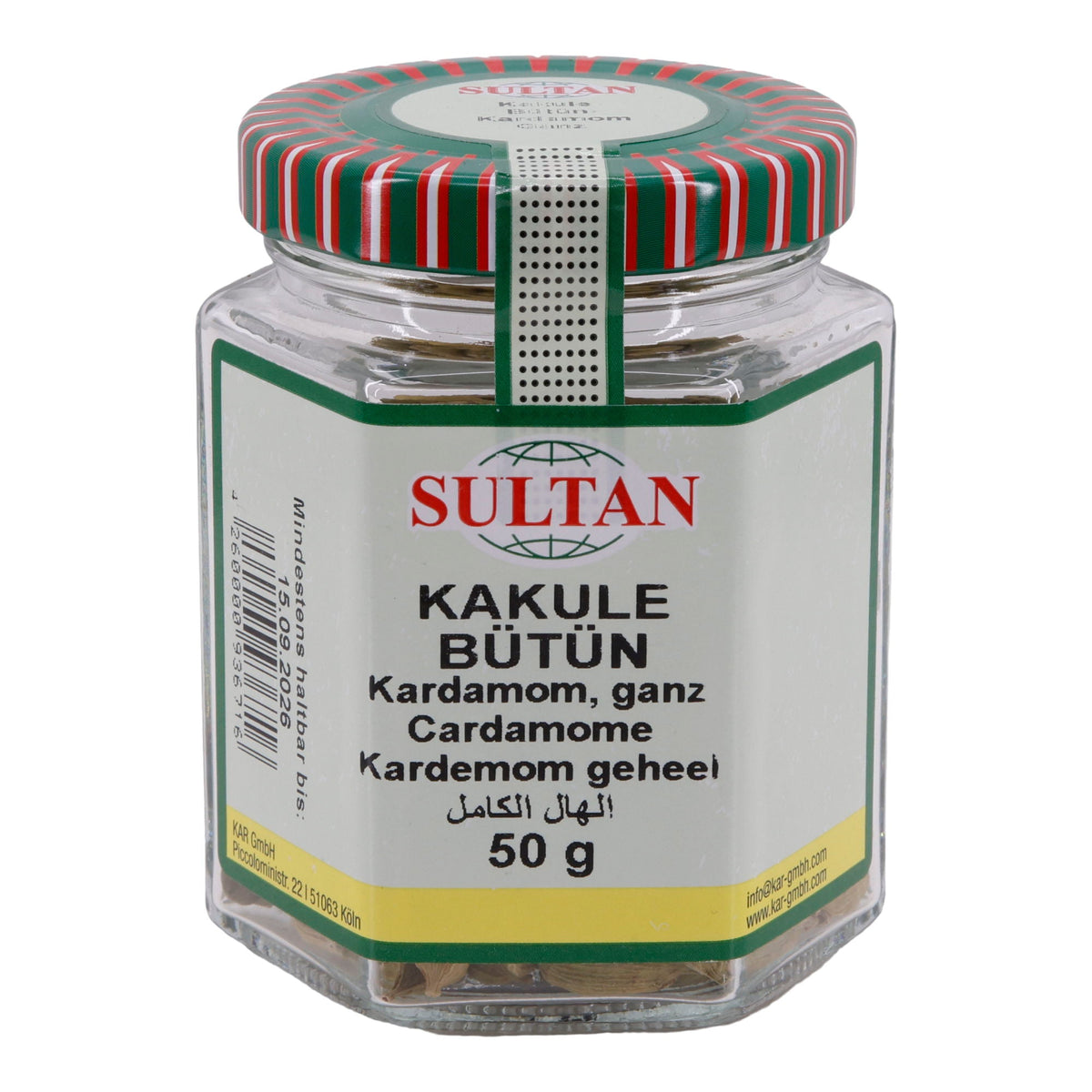 Kardamom Sultan | Ganzer Kardamom | Vielseitiges Aroma für Süßspeisen & herzhafte Gerichte | 50 g