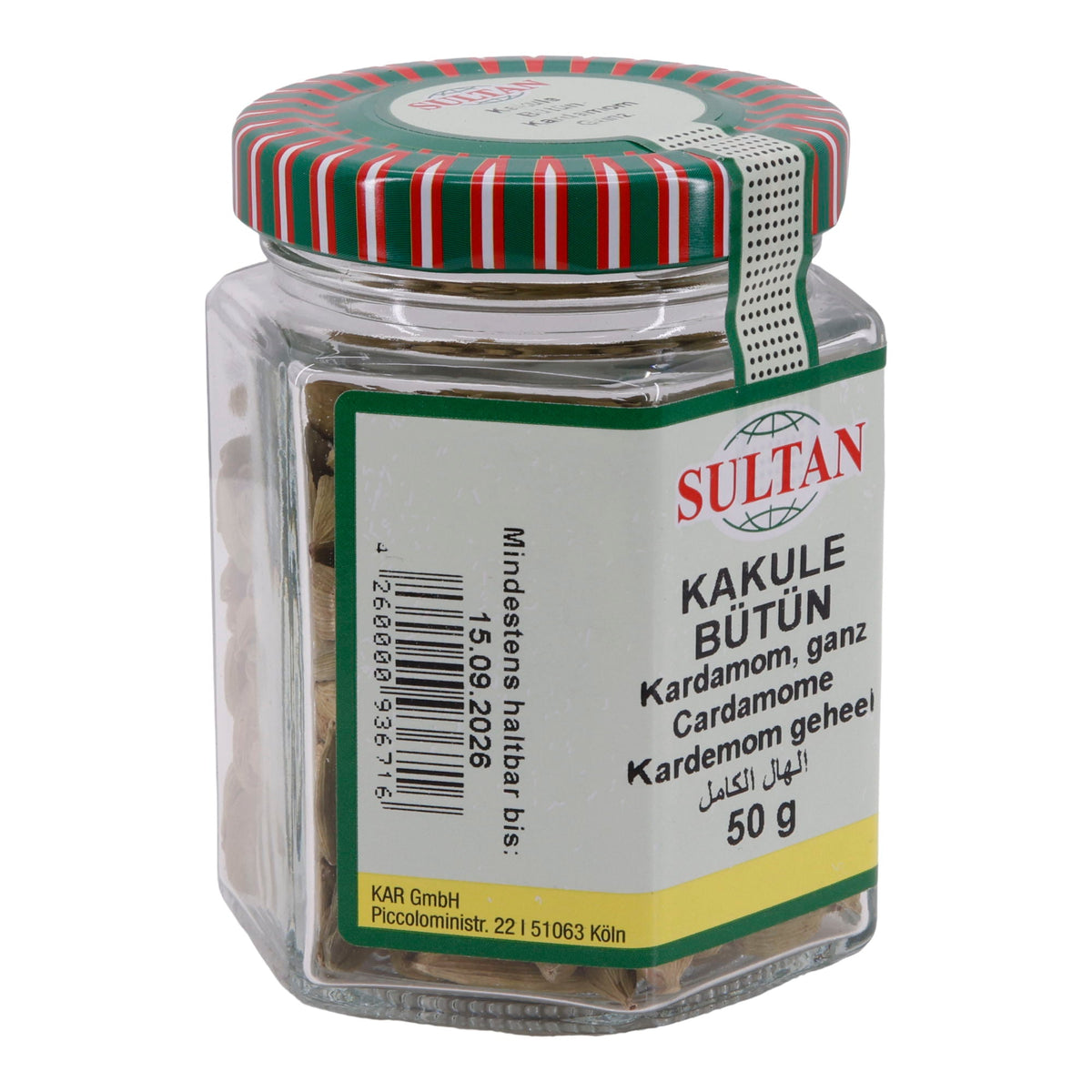 Kardamom Sultan | Ganzer Kardamom | Vielseitiges Aroma für Süßspeisen & herzhafte Gerichte | 50 g SULTAN