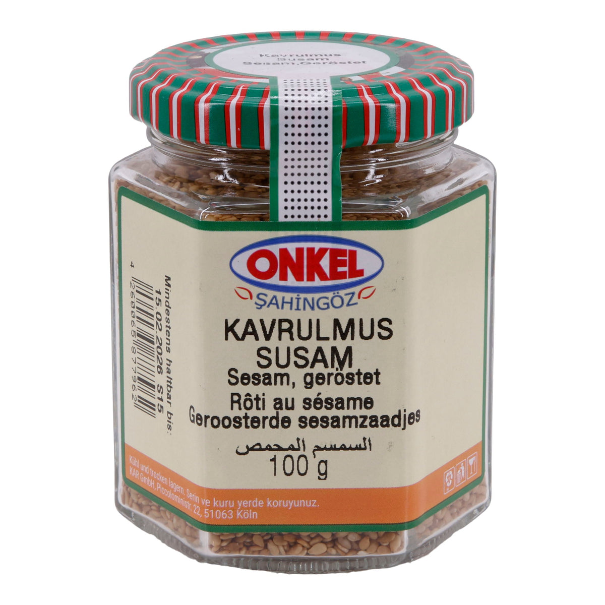 Gerösteter Sesam Onkel Şahingöz | Sesam | aromatisch im Glas | 100 g ONKEL