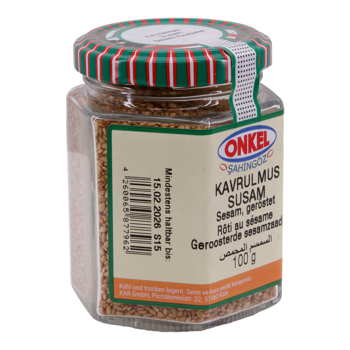 Gerösteter Sesam Onkel Şahingöz | Sesam | aromatisch im Glas | 100 g ONKEL