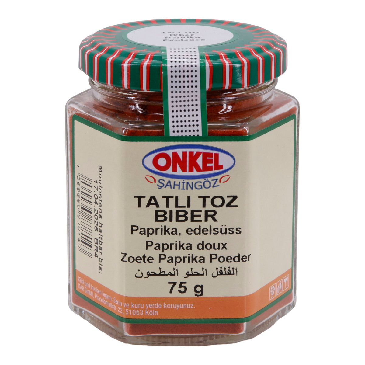 Paprika Onkel Şahingöz | edelsüß | Mildes Paprikapulver für aromatische Würze | 75 g