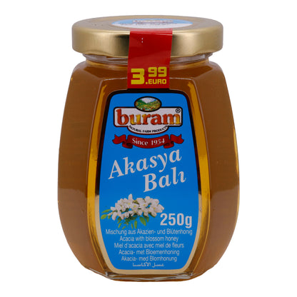 Akazienhonig Buram | Honig | Mischung aus Akazien- und Blütenhonig | 250 g