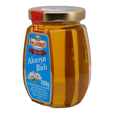 Akazienhonig Buram | Honig | Mischung aus Akazien- und Blütenhonig | 250 g