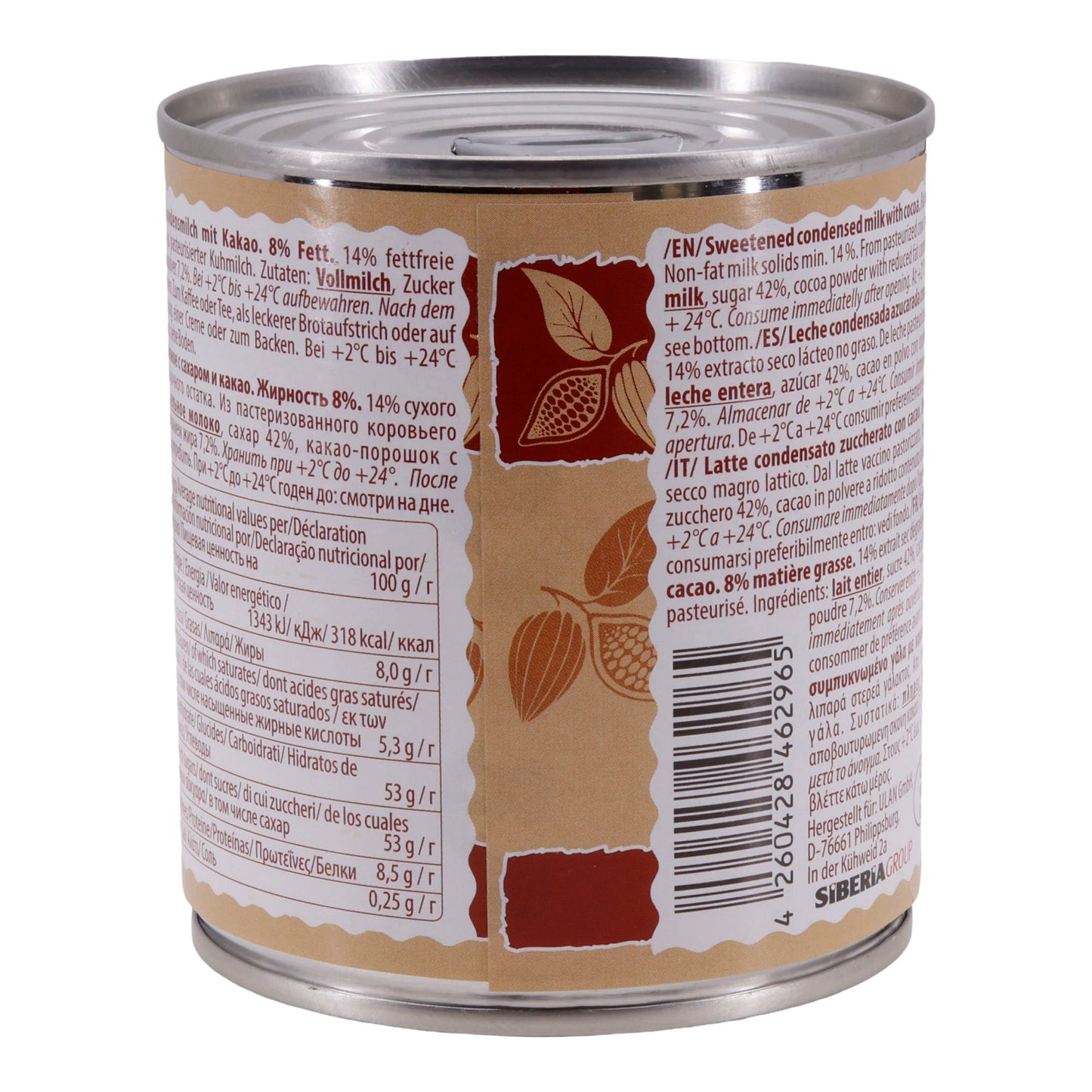 Latte condensato con cacao | Zuccherato | Gusto cremoso per dessert, caffè e prodotti da forno | 397 g