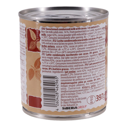 Latte condensato con cacao | Zuccherato | Gusto cremoso per dessert, caffè e prodotti da forno | 397 g